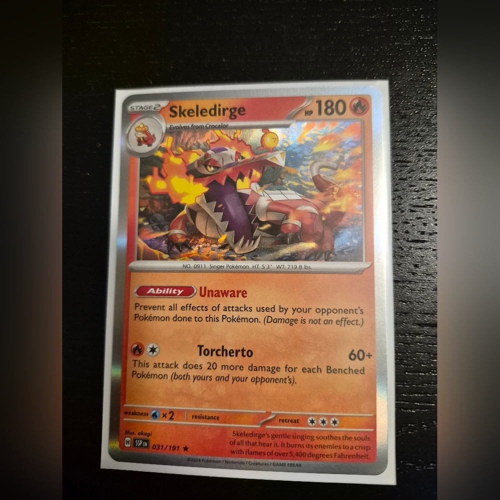 Pokemon Skeledirge Holo Orange Red Card